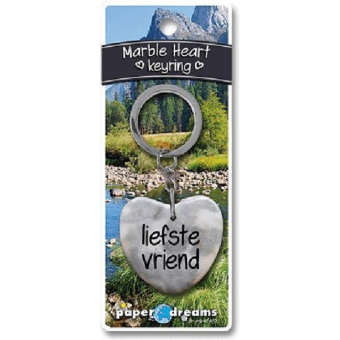 Sleutelhanger Liefste vriend marble heart